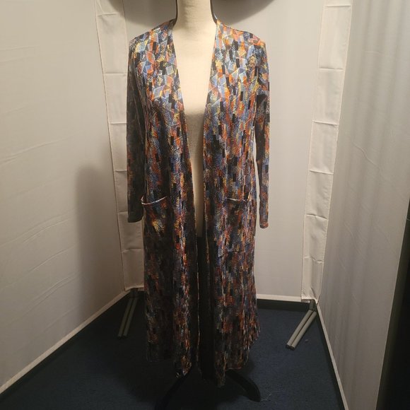 Lula Roe small multicolored, long sleeve duster - Picture 4 of 4